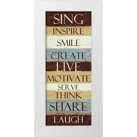 SING STRIPE ver 2 White Modern Wood Framed Art Print by Greene, Taylor