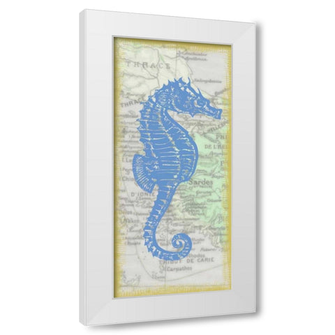 Seahorse White Modern Wood Framed Art Print by Greene, Taylor