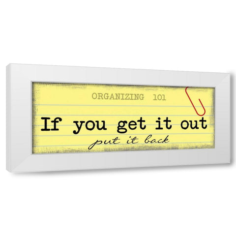 Put it Back White Modern Wood Framed Art Print by Greene, Taylor