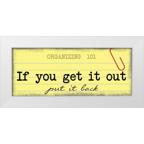 Put it Back White Modern Wood Framed Art Print by Greene, Taylor