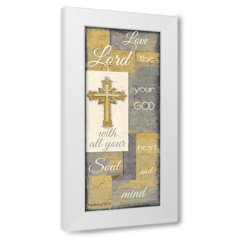 Love the Lord grey gold White Modern Wood Framed Art Print by Greene, Taylor