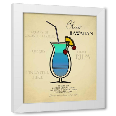 Blue Hawaiian White Modern Wood Framed Art Print by Greene, Taylor