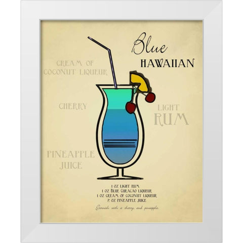 Blue Hawaiian White Modern Wood Framed Art Print by Greene, Taylor