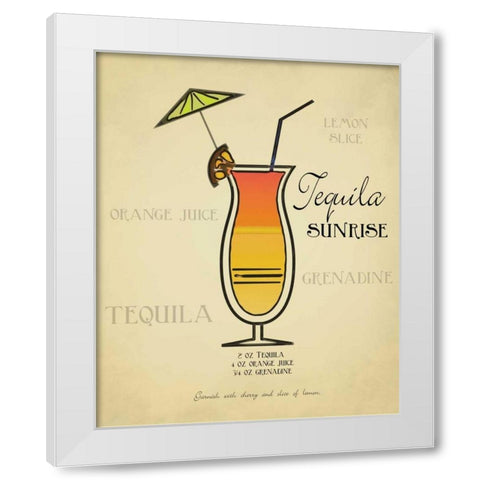 Tequila Sunrise White Modern Wood Framed Art Print by Greene, Taylor