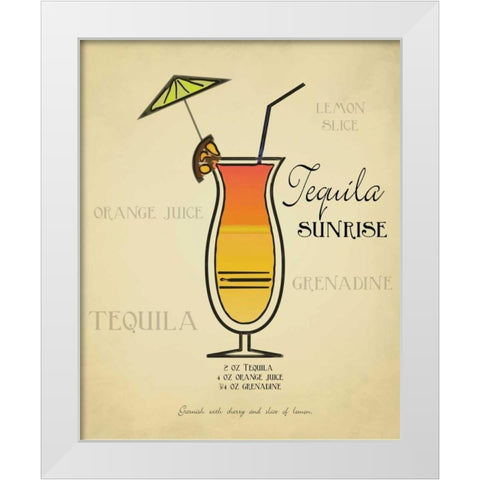 Tequila Sunrise White Modern Wood Framed Art Print by Greene, Taylor