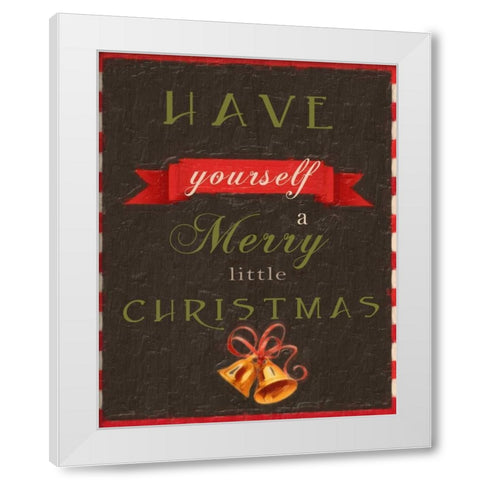 MERRY LITTLE CHRISTMAS White Modern Wood Framed Art Print by Greene, Taylor
