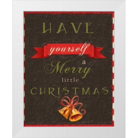 MERRY LITTLE CHRISTMAS White Modern Wood Framed Art Print by Greene, Taylor