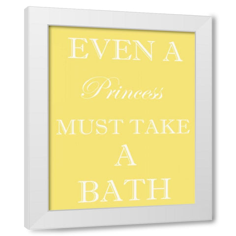 PRINCESS MUST BATHE White Modern Wood Framed Art Print by Greene, Taylor