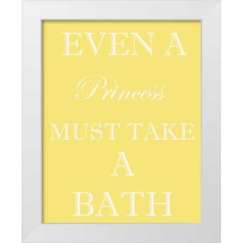 PRINCESS MUST BATHE White Modern Wood Framed Art Print by Greene, Taylor
