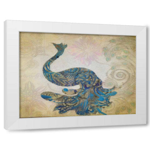 ELEGANT PEACOCK White Modern Wood Framed Art Print by Greene, Taylor