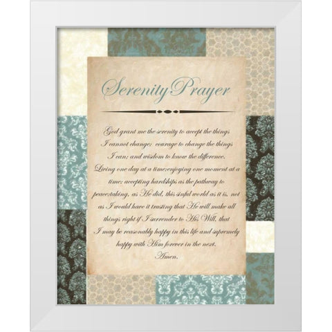 SERENITY BLUE White Modern Wood Framed Art Print by Greene, Taylor