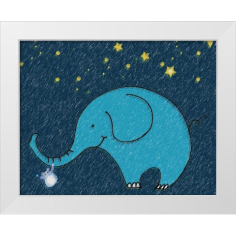 Whimsy Elephant I White Modern Wood Framed Art Print by Greene, Taylor