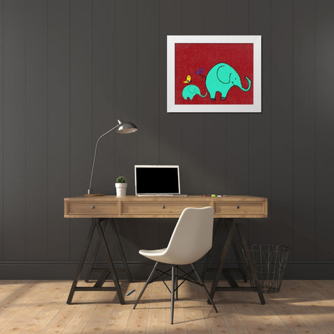 Whimsy Elephant II White Modern Wood Framed Art Print by Greene, Taylor