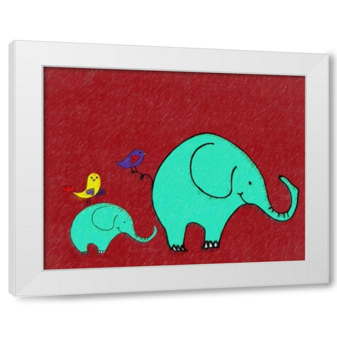 Whimsy Elephant II White Modern Wood Framed Art Print by Greene, Taylor