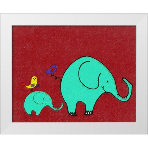 Whimsy Elephant II White Modern Wood Framed Art Print by Greene, Taylor