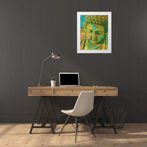 Modern Buddah White Modern Wood Framed Art Print by Greene, Taylor