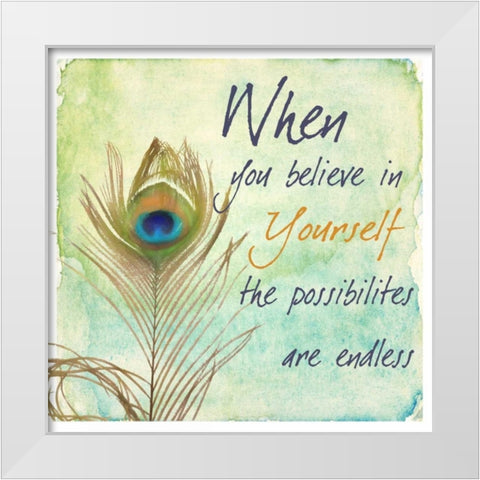 Yourself White Modern Wood Framed Art Print by Greene, Taylor