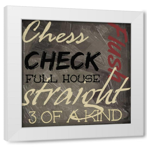 GAMES White Modern Wood Framed Art Print by Greene, Taylor
