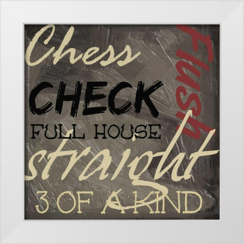 GAMES White Modern Wood Framed Art Print by Greene, Taylor