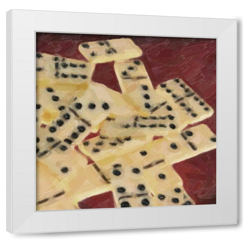 CLASSIC DOMINOS White Modern Wood Framed Art Print by Greene, Taylor