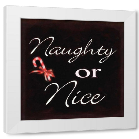 Naughty Or Nice White Modern Wood Framed Art Print by Greene, Taylor