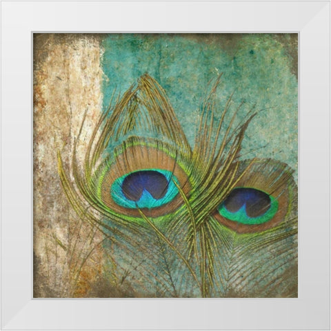 Peacock 1 White Modern Wood Framed Art Print by Greene, Taylor