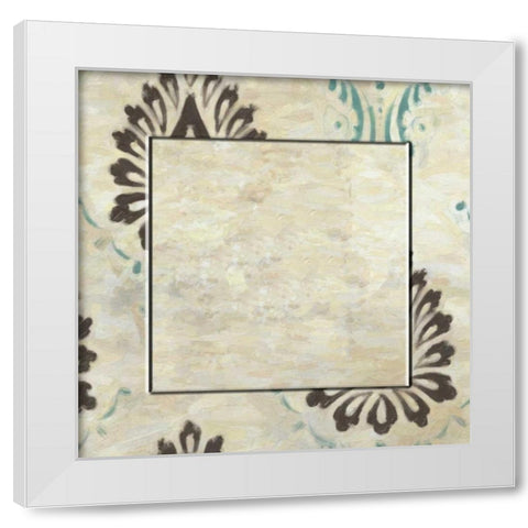 Medallion With Center White Modern Wood Framed Art Print by Greene, Taylor