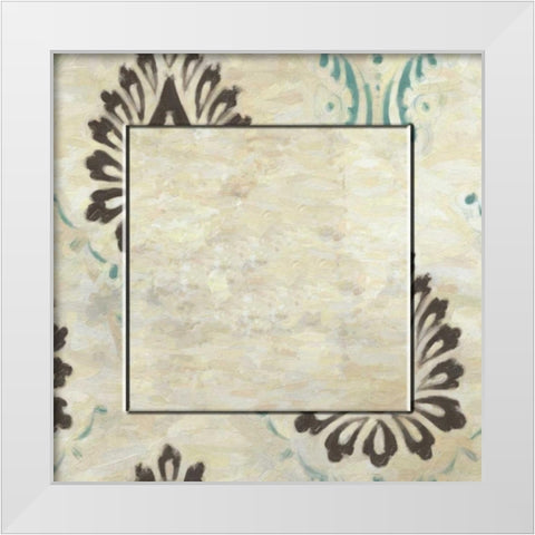 Medallion With Center White Modern Wood Framed Art Print by Greene, Taylor