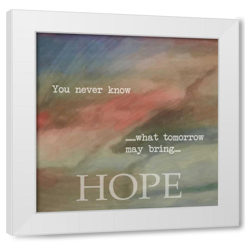 HOPE White Modern Wood Framed Art Print by Greene, Taylor