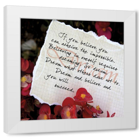 Red Flowers White Modern Wood Framed Art Print by Greene, Taylor