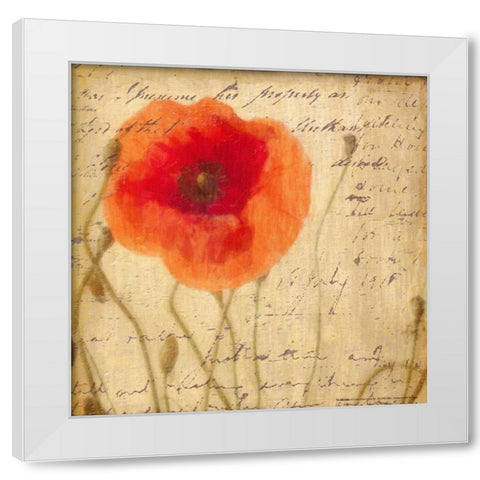 POPPY SCRIPT I White Modern Wood Framed Art Print by Greene, Taylor