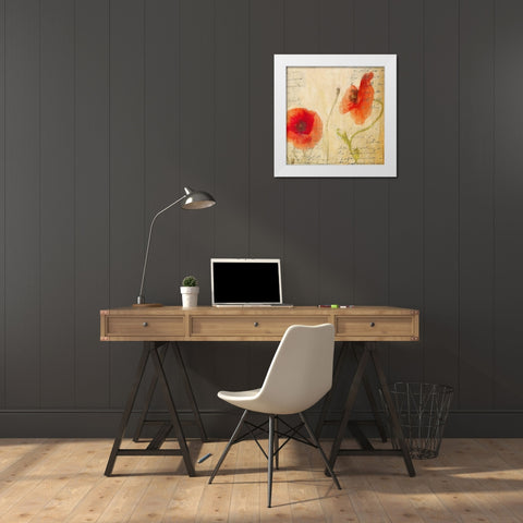 POPPY SCRIPT II White Modern Wood Framed Art Print by Greene, Taylor