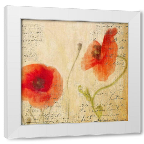 POPPY SCRIPT II White Modern Wood Framed Art Print by Greene, Taylor