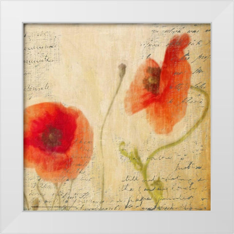 POPPY SCRIPT II White Modern Wood Framed Art Print by Greene, Taylor