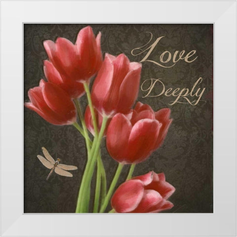 Love Deeply White Modern Wood Framed Art Print by Greene, Taylor