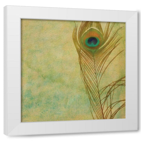 Single Feather White Modern Wood Framed Art Print by Greene, Taylor