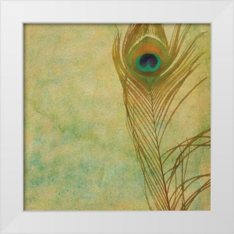 Single Feather White Modern Wood Framed Art Print by Greene, Taylor