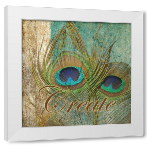 Feather Create B White Modern Wood Framed Art Print by Greene, Taylor
