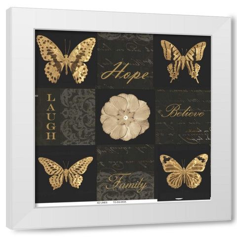 Sepia Floral 9 Patch B White Modern Wood Framed Art Print by Greene, Taylor