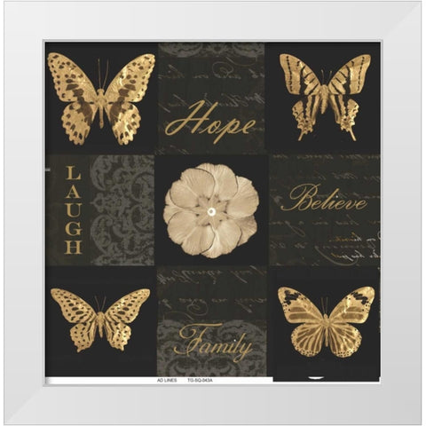 Sepia Floral 9 Patch B White Modern Wood Framed Art Print by Greene, Taylor