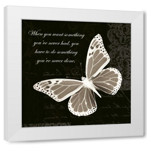 Inspire Butterfly White Modern Wood Framed Art Print by Greene, Taylor