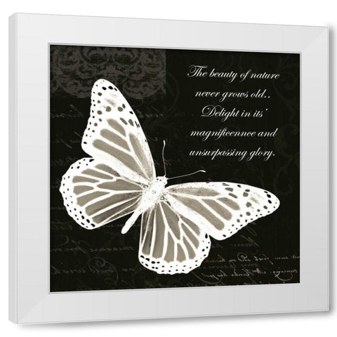 Beauty Butterfly White Modern Wood Framed Art Print by Greene, Taylor