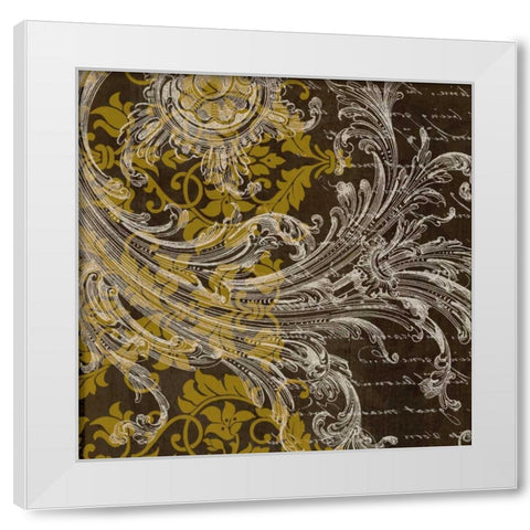 OSCAR GOLD B4 White Modern Wood Framed Art Print by Greene, Taylor