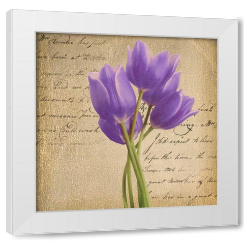 PURPLE TULIP II ON GOLD White Modern Wood Framed Art Print by Greene, Taylor