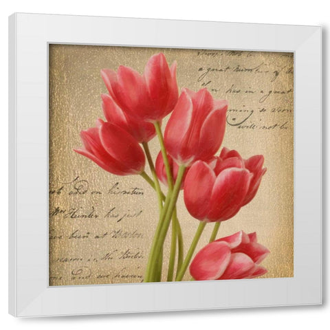 RED TULIP I ON GOLD White Modern Wood Framed Art Print by Greene, Taylor