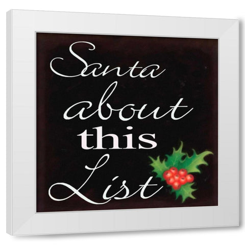 About This List White Modern Wood Framed Art Print by Greene, Taylor