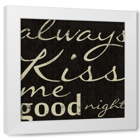 GOOD NIGHT White Modern Wood Framed Art Print by Greene, Taylor