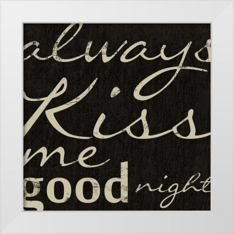 GOOD NIGHT White Modern Wood Framed Art Print by Greene, Taylor