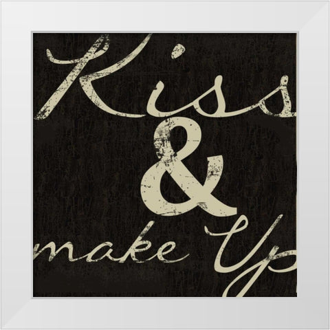 KISSES White Modern Wood Framed Art Print by Greene, Taylor