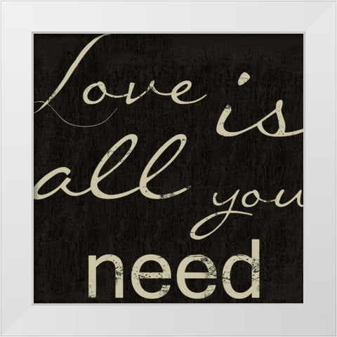 LOVE LOVE LOVE White Modern Wood Framed Art Print by Greene, Taylor